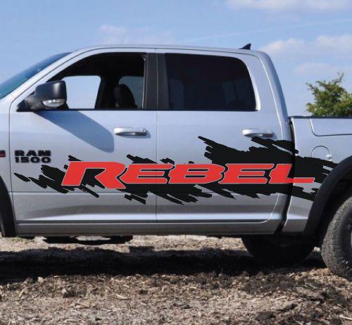 Camo Ram Truck Logo - Product: 2 Color Dodge Ram Rebel Logo Splash Grunge Vinyl Decal