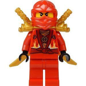 LEGO Ninjago Red Ninja Logo - LEGO® Ninjago: Kai Minifig (Red Ninja) with Two Gold Swords