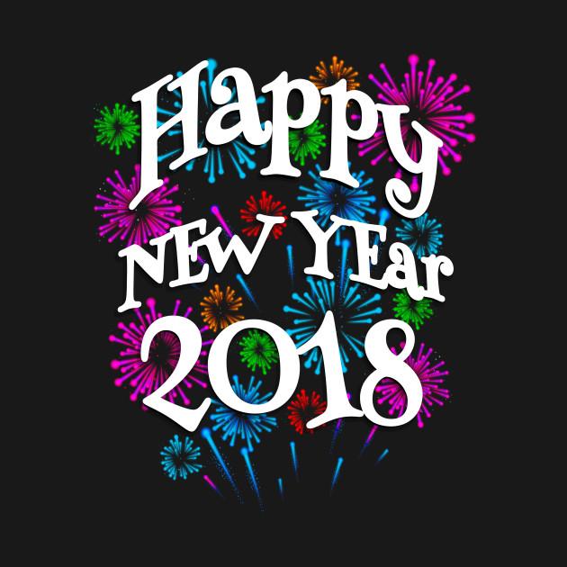New Year 2018 Logo - Happy New Year 2018 Colorful Fireworks In Background