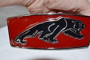 Black Panther Red Outline Logo - Black Panther Belt Buckle with Red background and Chrome Outline 5 ...