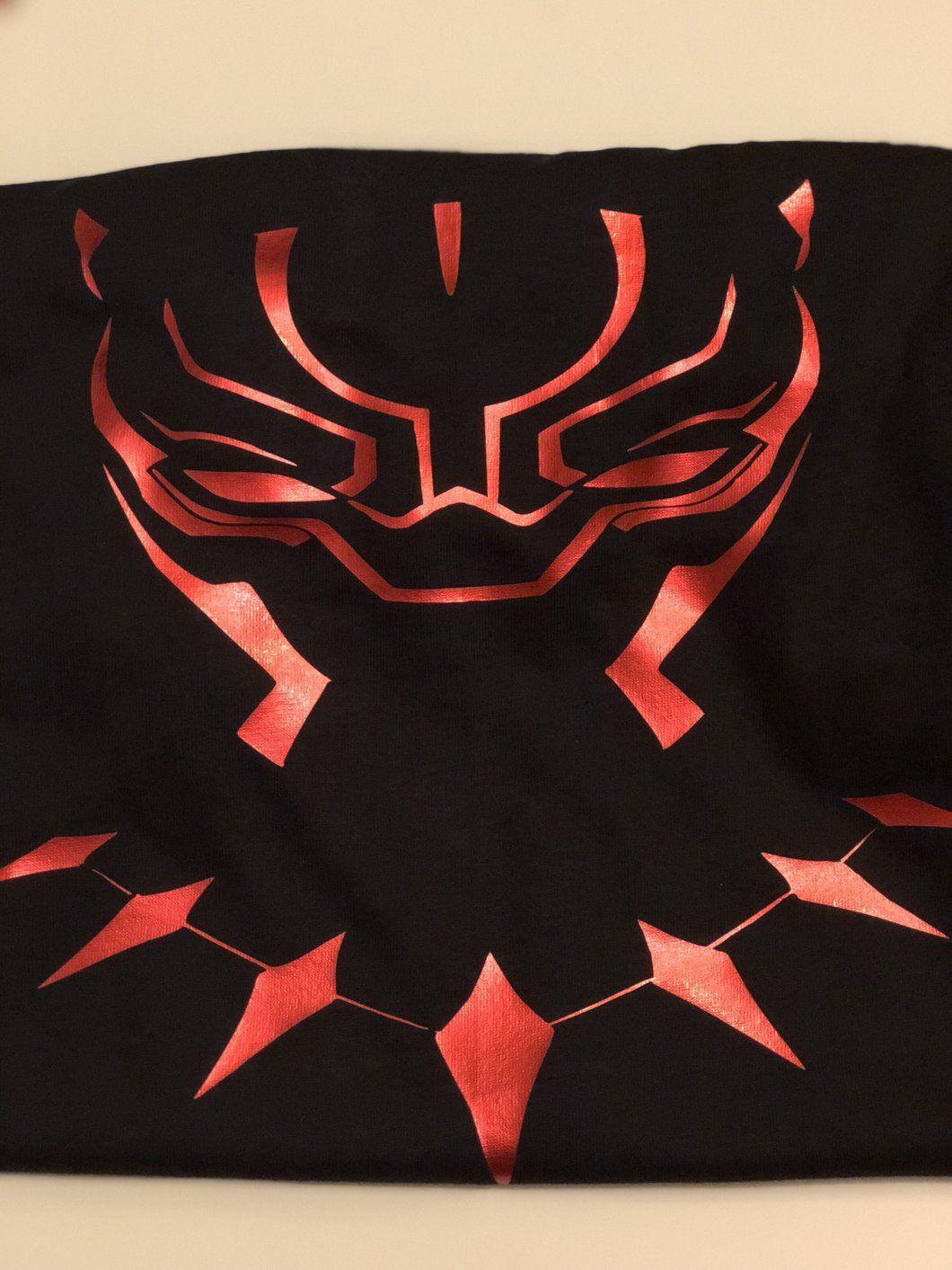 Black Panther Red Outline Logo - Black Panther Metallic Outline Unisex T Shirt