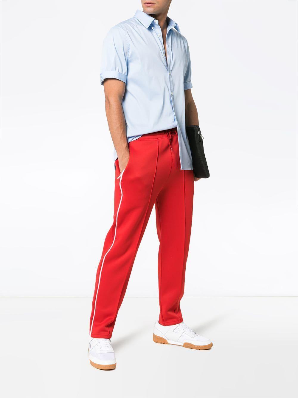 Red Person Logo - Kenzo Red Logo Print Cotton Blend Sweat Pants in Red for Men