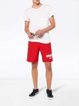 Red Person Logo - Givenchy Red Logo Swim Shorts - Farfetch