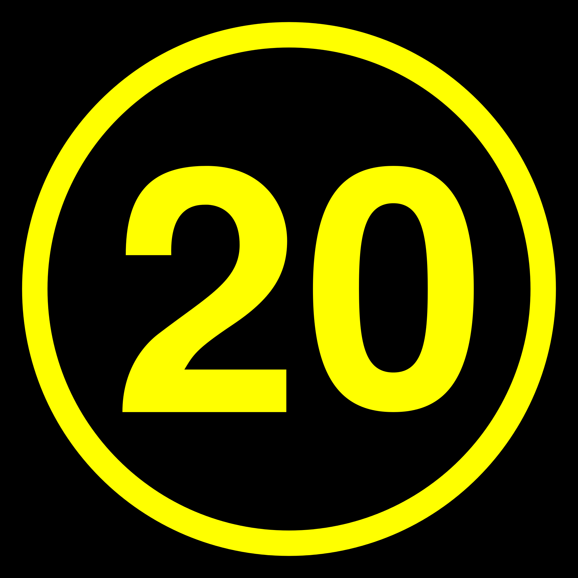Round Black and Yellow Logo - File:20 black yellow-round.svg - Wikimedia Commons