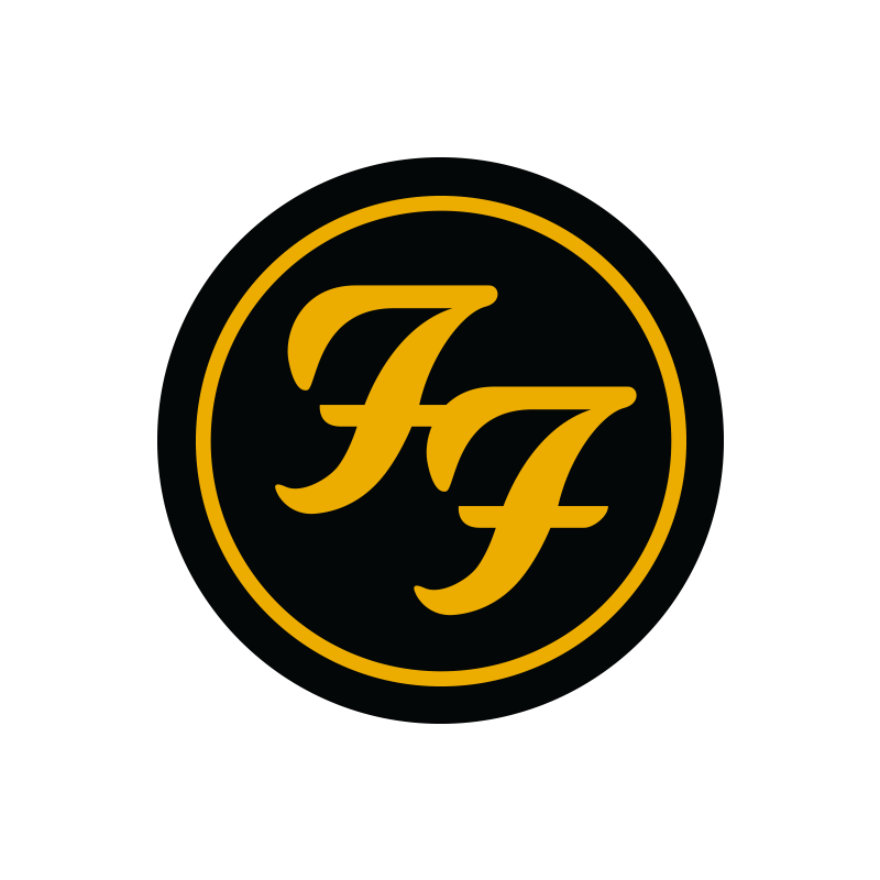 Black and Yellow Round Logo - Foo Fighters logo in black and yellow. 3 round patch with heat seal
