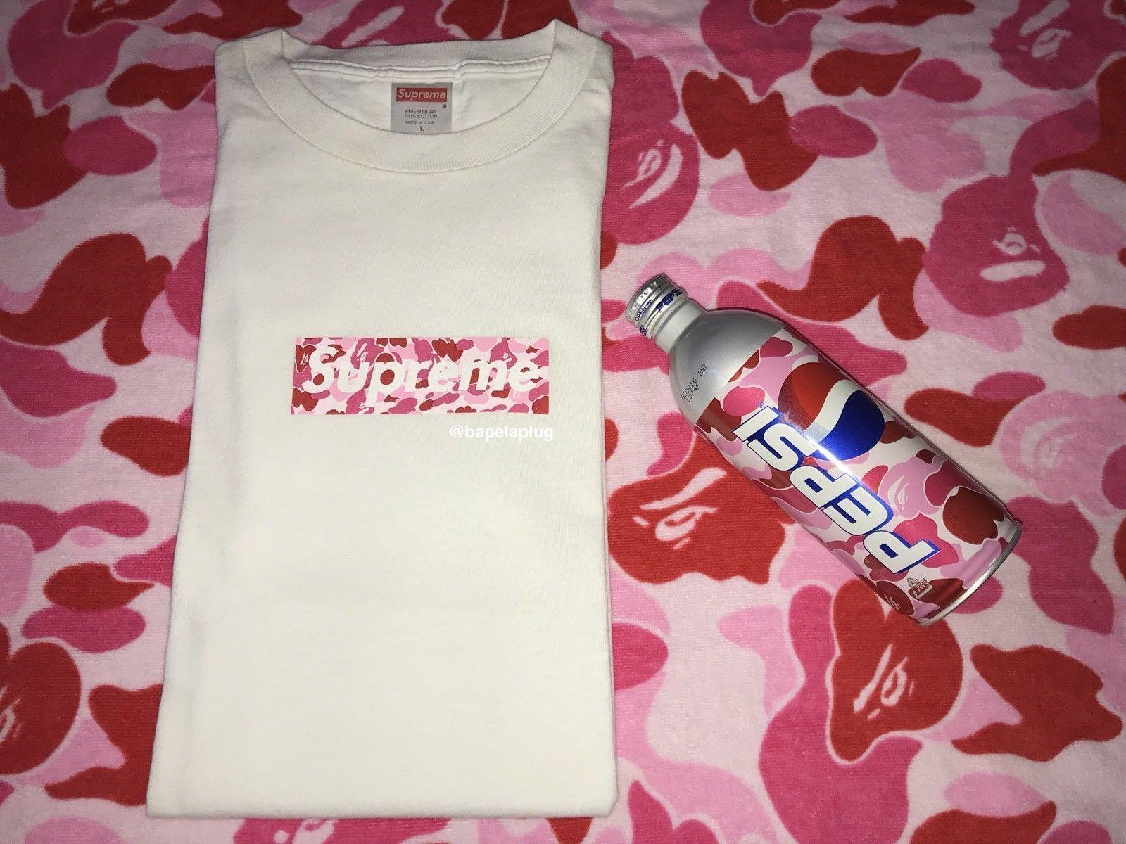 Bape Camo Supreme Box Logo - Details about SUPREME x BAPE Pink ABC Camo Box Logo T-shirt WHITE L ...