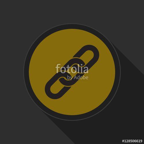 Black and Yellow Round Logo - yellow round button with black hanging chain icon