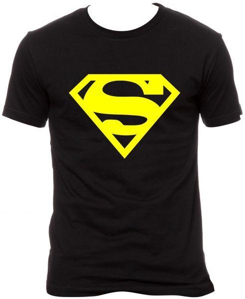 Yellow Black Superman Logo - Superman Logo Black & Yellow Round Neck T-Shirt For Unisex | Souq - UAE