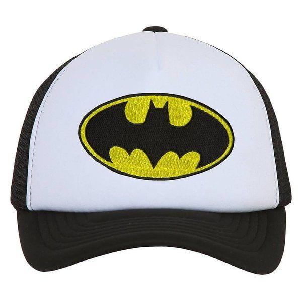 Black and Yellow Round Logo - Shop Batman Round Logo Black Trucker Mesh Snapback - Free Shipping ...