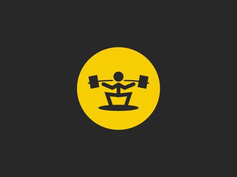 Black and Yellow Round Logo - Weightlifter sport icon round shape by Sergii Syzonenko | Dribbble ...