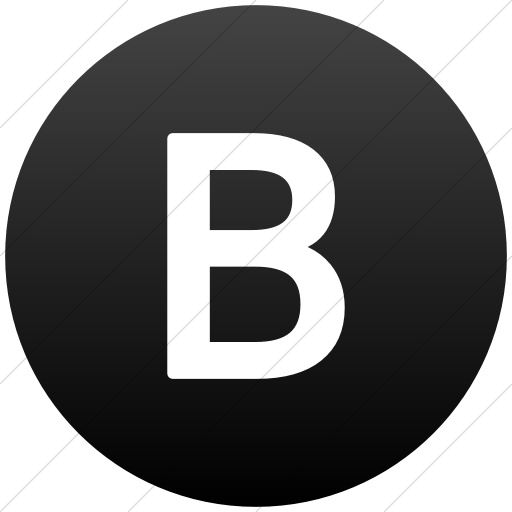 B in Circle Logo - IconsETC » Flat circle white on black gradient alphanumerics ...