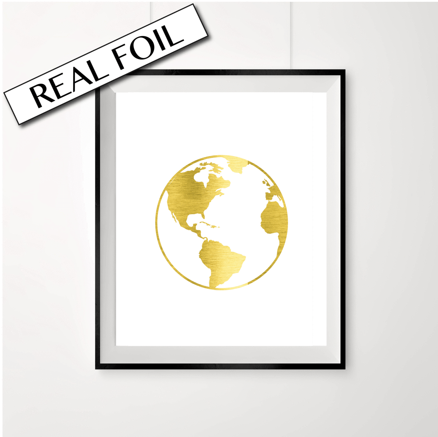 Gold Foil Globe Logo - Gold Foil Print 'Globe'