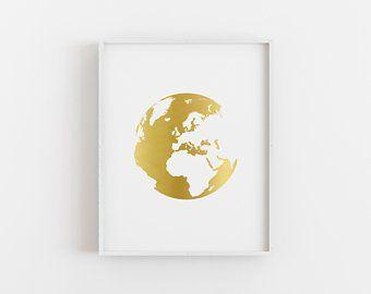 Gold Foil Globe Logo - Gold foil globe | Etsy