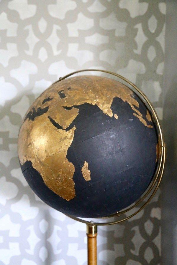 Gold Foil Globe Logo - Remodelaholic. DIY Gold Foil Globe Update