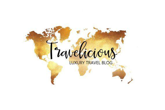 Gold Foil Globe Logo - Travel Logo / World Logo / Globe Logo / Vacation Logo / Gold