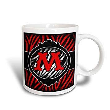 Red Zebra Logo - Amazon.com: 3dRose mug_102900_1 Wicked Red Zebra Initial Letter M ...