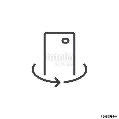 Simple Phone Logo - Mobile camera rotate outline icon. linear style sign for mobile ...