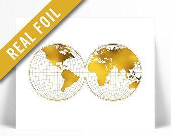 Gold Foil Globe Logo - Gold foil globe