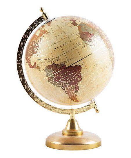 Gold Foil Globe Logo - Home Essentials and Beyond Beige & Gold Foil Globe | zulily