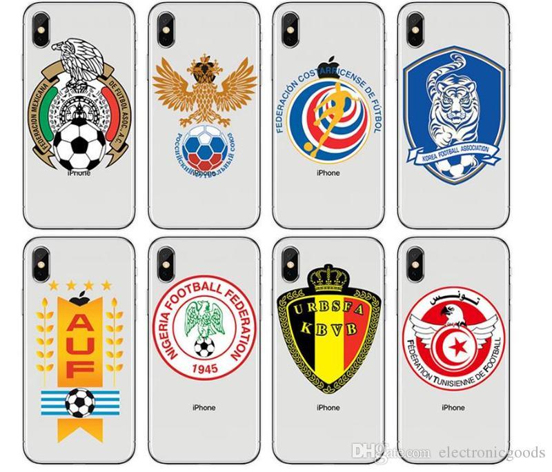 Shell World Logo - 2018 Explosion models mobile phone shell World Cup football team logo  painted iPhoneX mobile phone shell custom Cell Phone Cases DHL ship