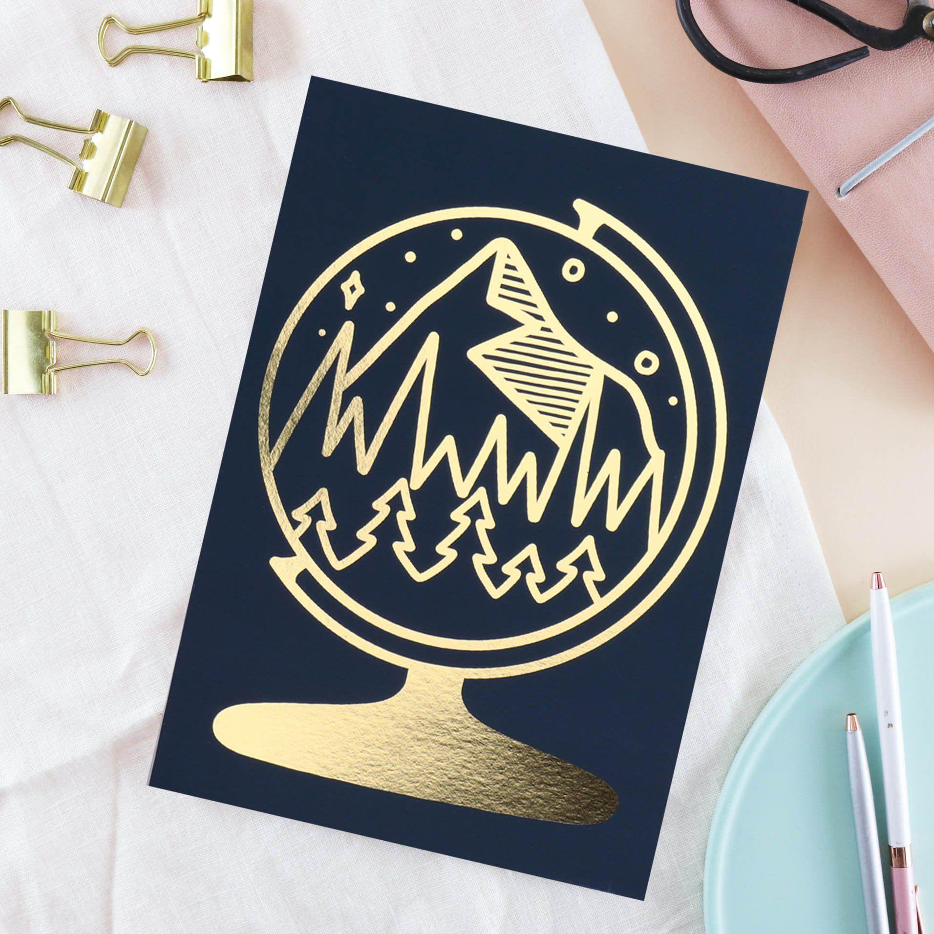 Gold Foil Globe Logo - Gold Foil Globe Print – Hashtag House