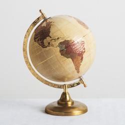 Gold Foil Globe Logo - 8” Beige With Gold Foil Globe. For The Wandering Spirit