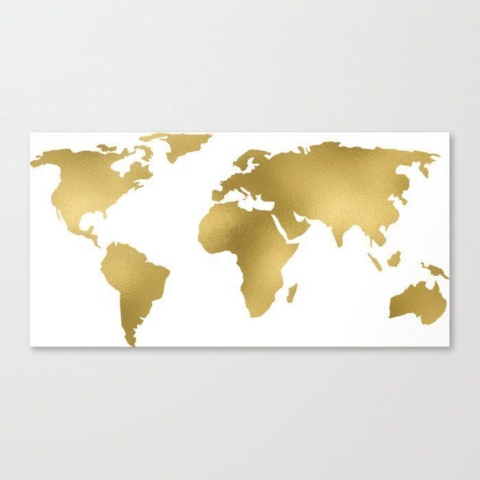 Gold Foil Globe Logo - Gold Foil Map Globe Design Canvas Print