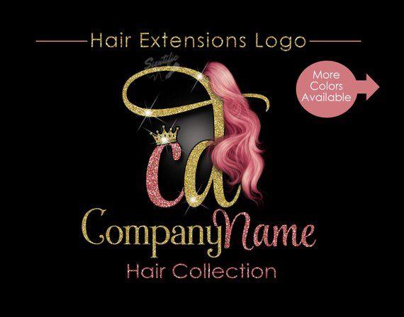 Hair Company Logo - Hair Extensions Business Logo Glitter Bling Rose Gold Etsy Exotic ...