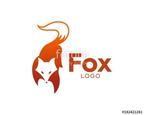 Red and Orange Y Logo - Awesome Red Orange Fox Logo Tail Zoo Wild Fire Mascot Stock image