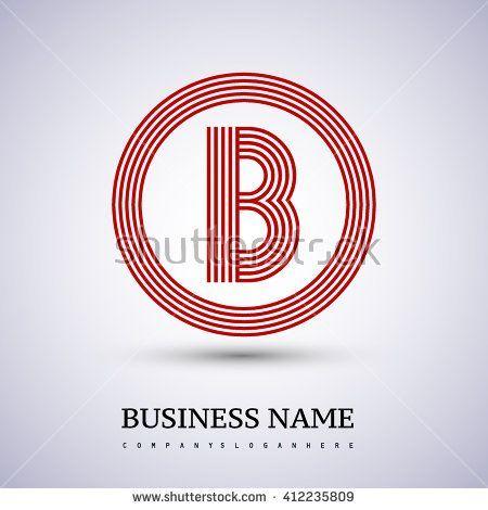 B in Circle Logo - B Letter logo in a circle. red colored. Logo vector design template