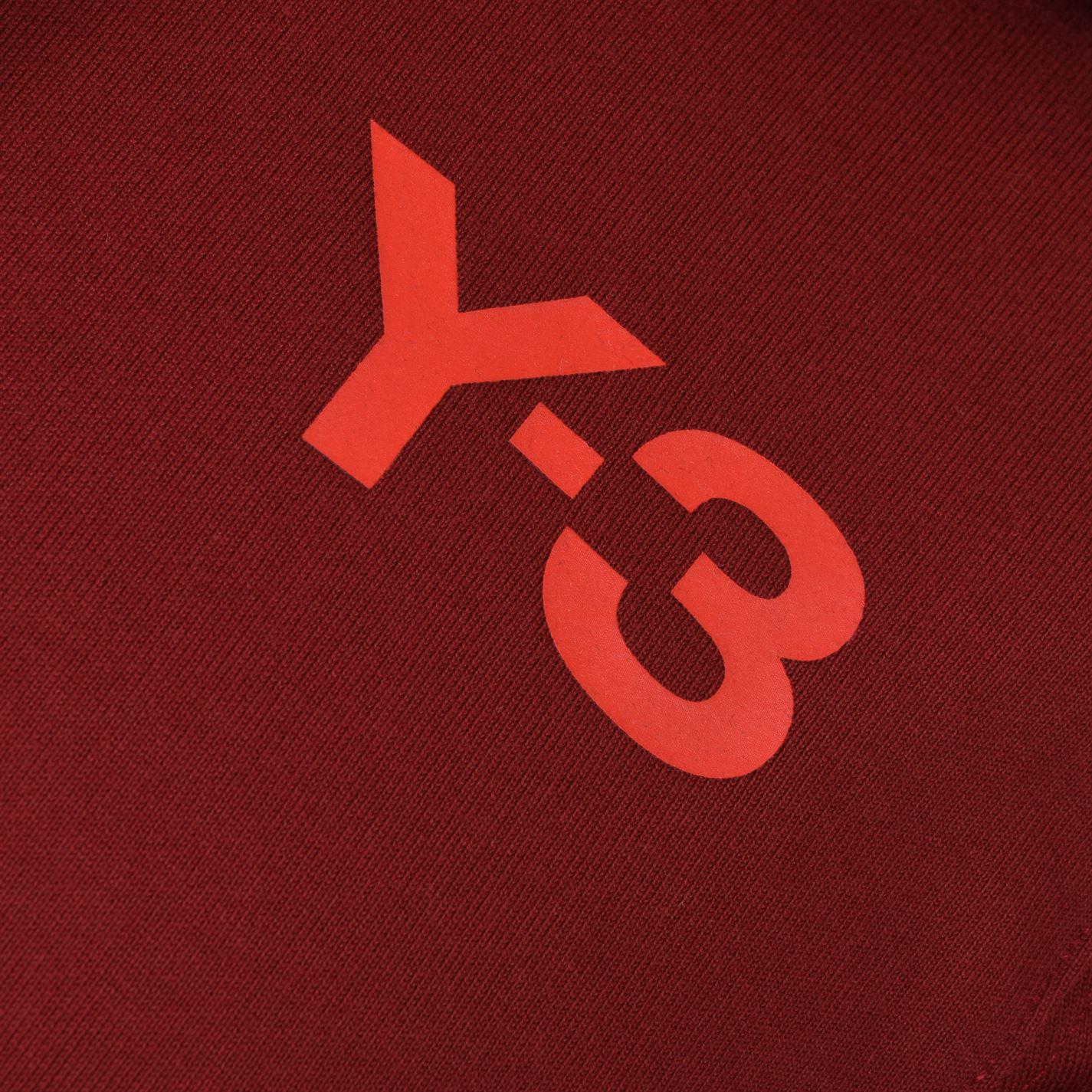 Red and Orange Y Logo - Y 3 Logo Hooded Sweatshirt In Red For Men