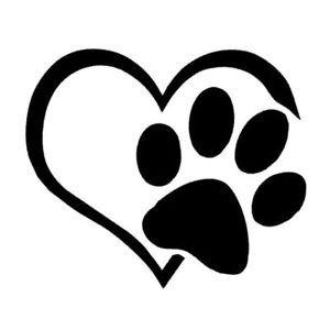 Paw Logo - Details about Heart Paw print Logo car laptop Vinyl Graphics sticker Decals  From 75mm to 150mm