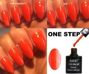 Red and Orange Y Logo - BLUESKY ONE STEP 42 DAZZLE ORANGEY RED SHIMMER NAIL GEL POLISH UV ...