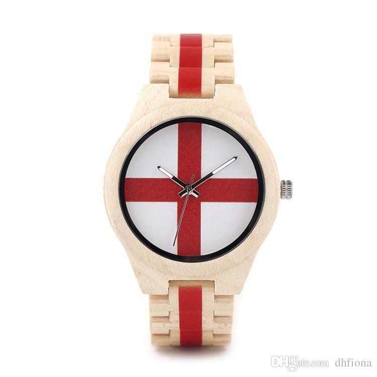 Red Cross Watch Logo - Luxury Wristwatches Natural Bamboo Wooden Watches With Wooden Beads ...