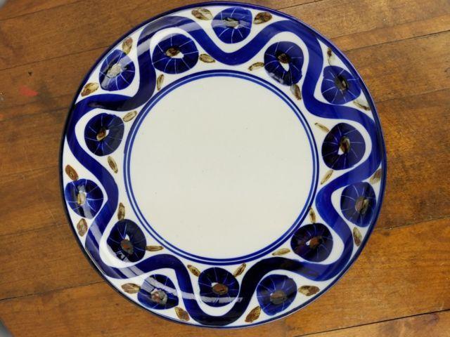 Round White with Blue Lines Logo - DANSK 13.25