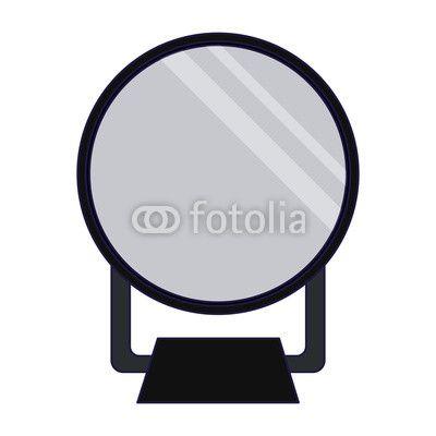 Round White with Blue Lines Logo - Mirror round frame blue lines. Buy Photo