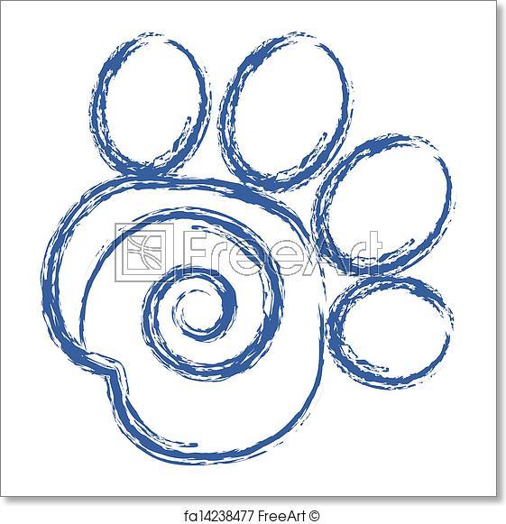 Paw Print Logo - Free art print of Swirly paw print logo vector
