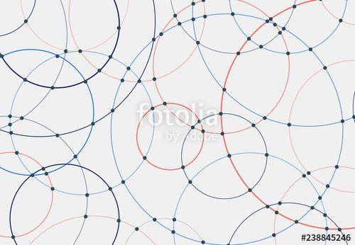 Round White with Blue Lines Logo - Abstract blue and red circles lines round overlay white background