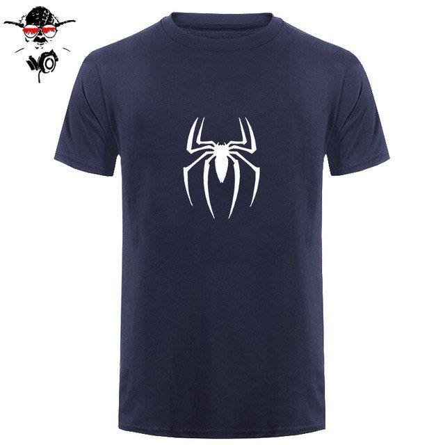New Spider -Man Logo - New Spider man Logo Print T shirt Men Black Superhero Fashion T ...