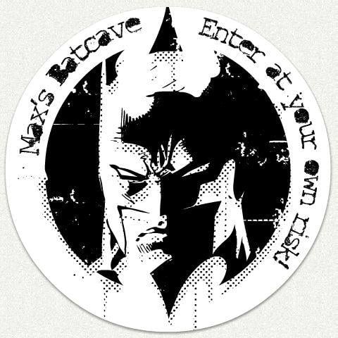 Batman Black and White Circle Logo - Batman Black and White Custom Wall Decal