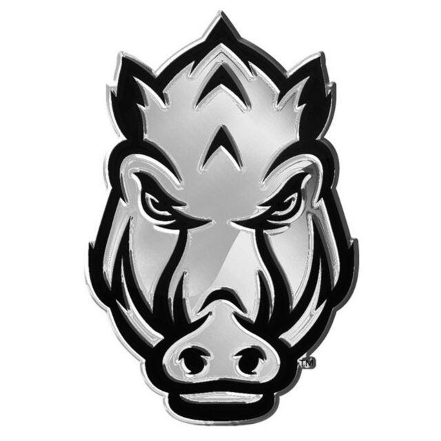 Hog Face Logo - Arkansas Razorbacks Sped Hog Face Sd76299 Metal Chrome Auto Emblem ...