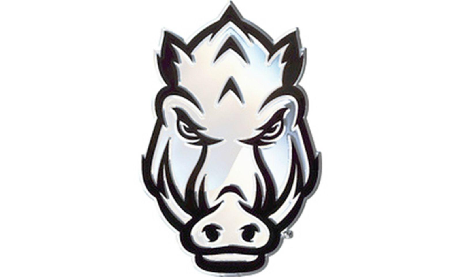 Hog Face Logo - Arkansas Razorbacks SpEd HOG FACE SD76299 Metal Chrome Auto Emblem