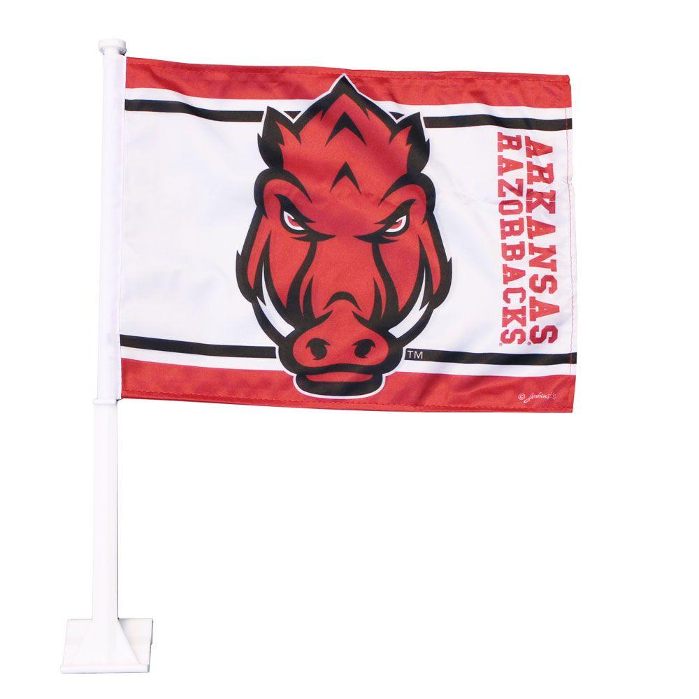 Hog Face Logo - Arkansas Razorbacks Hog Face Car Flag