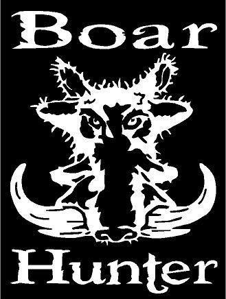 Hog Face Logo - WHITE Vinyl Decal hunter face hog pig pork hunt