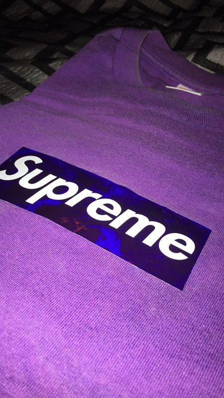 Purple Supreme Box Logo - supreme purple on purple holographic box logo tee in Chino