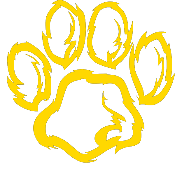 Yellow Paw Logo - Wildcat Paw Print - Clip Art Library