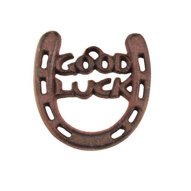 Lucky Horse Shoe Logo - Cast Iron Lucky Horseshoe Sign Good Luck Charm Western Farm Barn