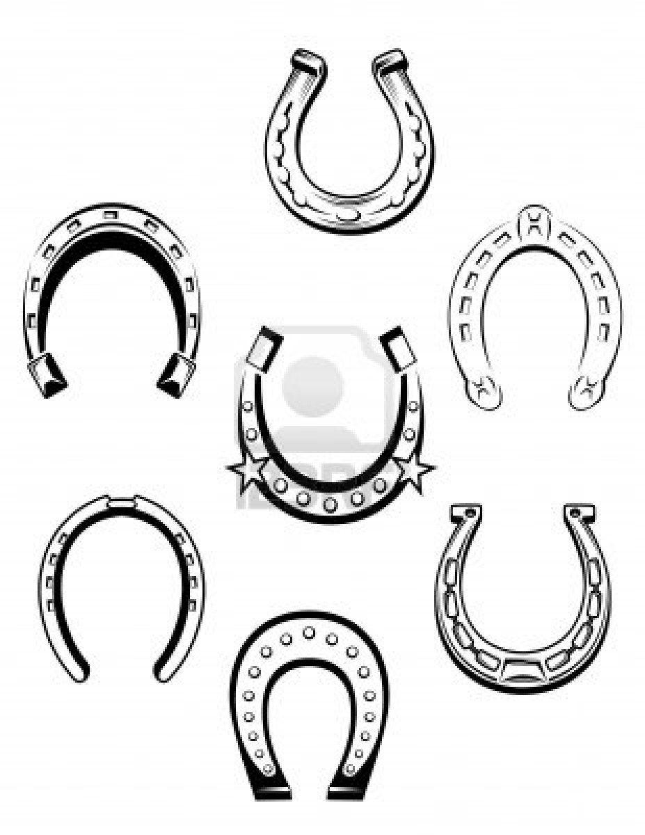 Lucky Horse Shoe Logo - Set of horseshoe icons and symbols for lucky concept design