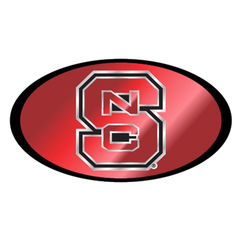 NC State Logo - NC State Logo Mirrored Domed Hitch Cover (Red)