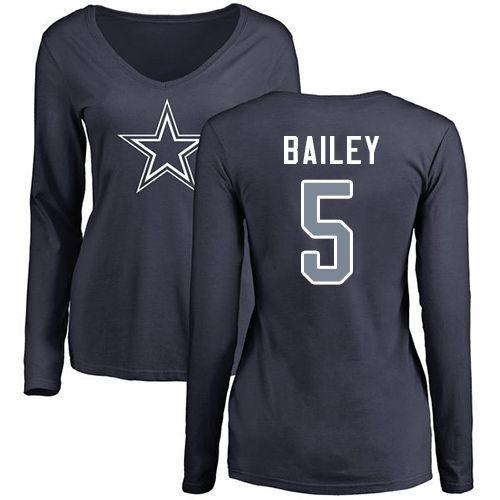 Blue Number 5 Logo - Dallas Cowboys Number.5 Dan Bailey Navy Blue Name & Number Logo Slim